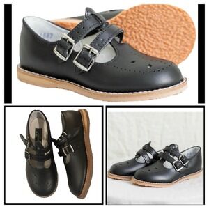 NEW Kepner Scott Girls 11 Black Genuine Leather T-strap Mary Jane School Girl$72